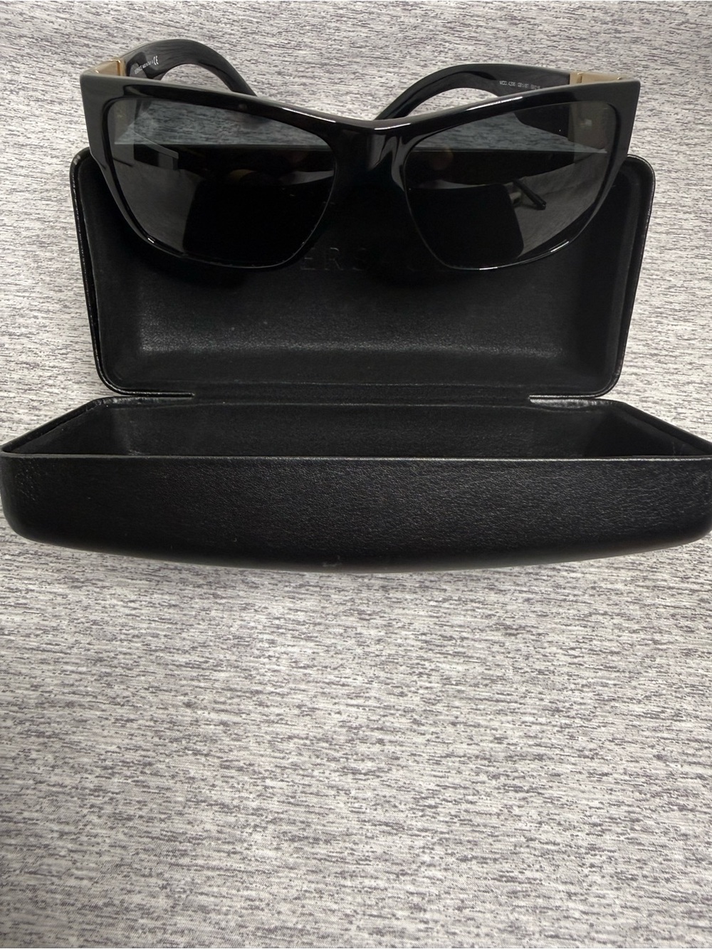 NWBT Versace VE4296 Black and Gold Greek Key sunglasses